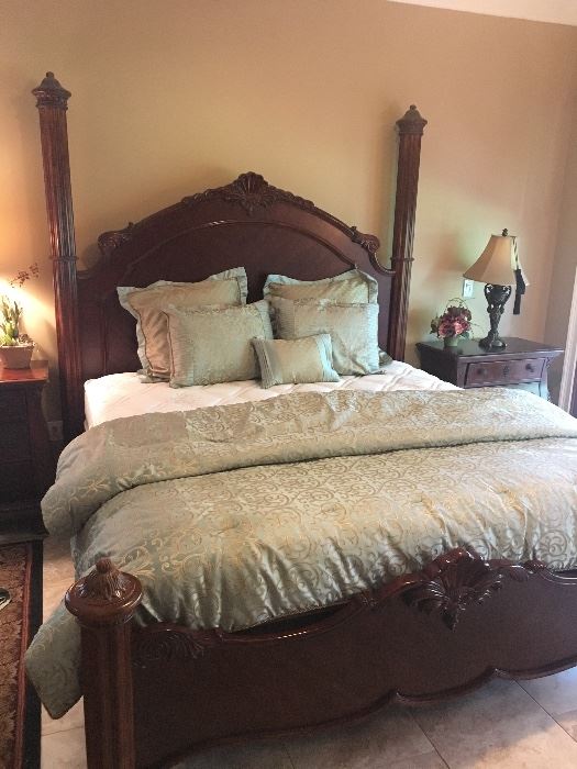 Mahogany King Size bed and like new mattress
