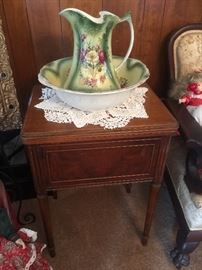 Wash basin with pitcher