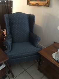 High back parlor chair