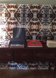 Photo in background (of mushrooms) by Donna Ruhlman from an exhibit at the Cleveland Museum of Natual History and the arrangement of mushrooms was done by Michael Sawyer