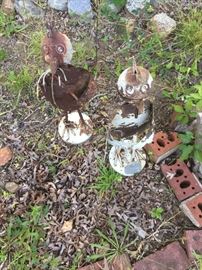 cute vintage chicken yard art