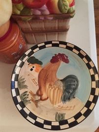 stack of rooster snack plates