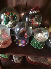 Collection of xmas globes.  Department 56
