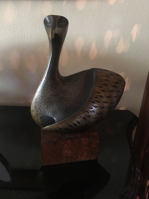Original bronze design by American sculptor Douglas Purdy done in limited, numbered edition. This being #32 of 100.  Entitled "Albatross".