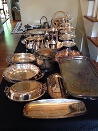 Great collection of silver plate for your entertaining needs.