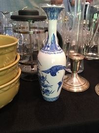 Porcelain Blue and White Vase ~ Candlesticks