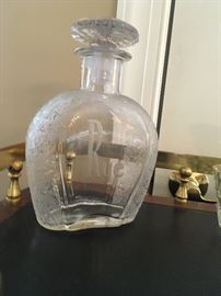 Vintage Crystal Rye Decanter