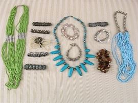 Lime green beaded necklace Turquoise jewelry