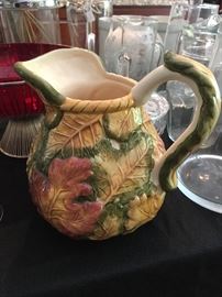 porcelain pitcher with leaf motif