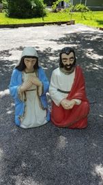 Mary and Joseph outdoor Christmas display