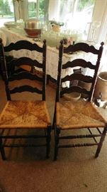 Wicker seat chairs