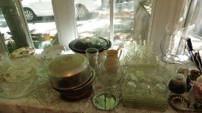 Glassware, dishes, lunch serving pieces