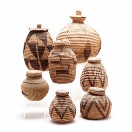 Collection of Zulu Lidded Baskets