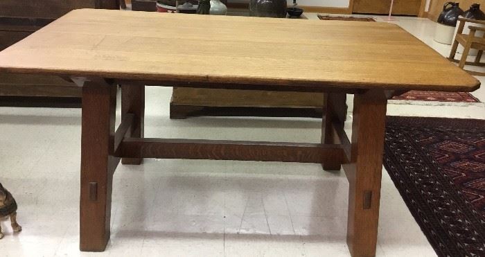 mission oak table  attributed to stickley furniture