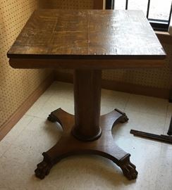 early oak claw foot table 