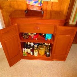 VINTAGE ORIENTIAL INSPIRED BAR/SERVER OPENS IN FRONT AND SIDES