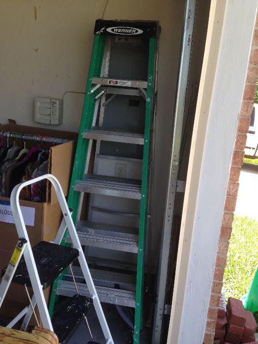 2 ladders, 6 ft. and one stepladder