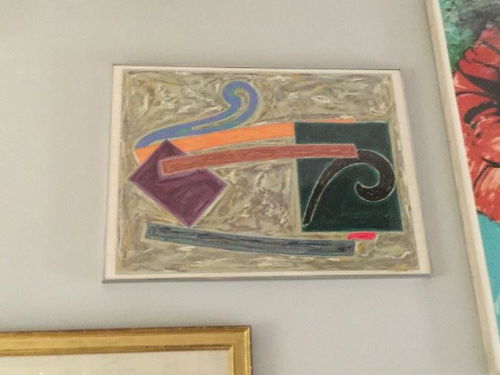 FRANK STELLA Study for Inaccessible Island Rail MIXED MEDIA  33 7/8 x 45 7/8.   Purchased from Shandy Fenton, Texas July 1979 (original receipt available) (COA transferred after purchase)
