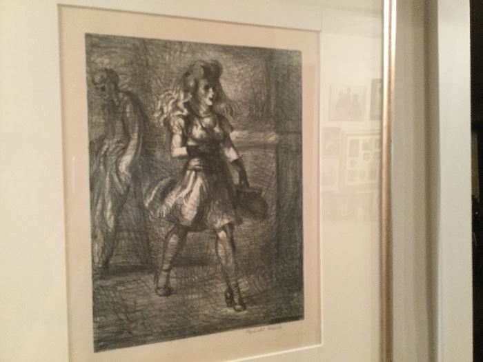 REGINALD MARSH "GIRL WALKING' Purchased from Sotheby Parke Bernet Inc June 1980 (original receipt available)
