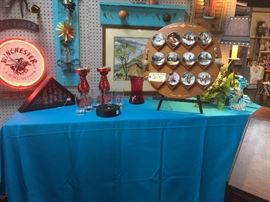 Winston Cup Series "tire" ashtray, Boy Scout patches