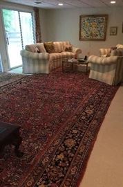 No. 1 -- Large Persian hand-knotted antique carpet; wool on cotton; circa 1920s; measures 20'3" x 9"