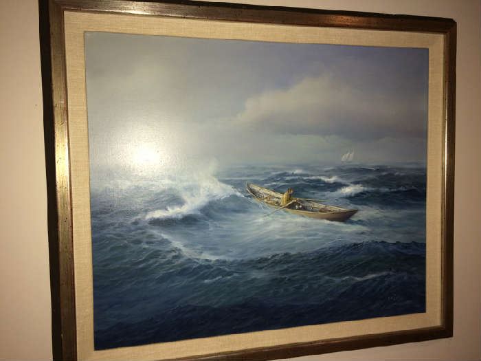 Earl E. Collins, acrylic on canvas; signed lower right, 19” x 23.5” showing