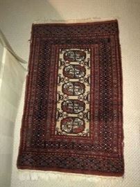 No. 23 -- Persian; handknotted prayer rug; wool on cotton; Mid Century; measures 24" x 39"