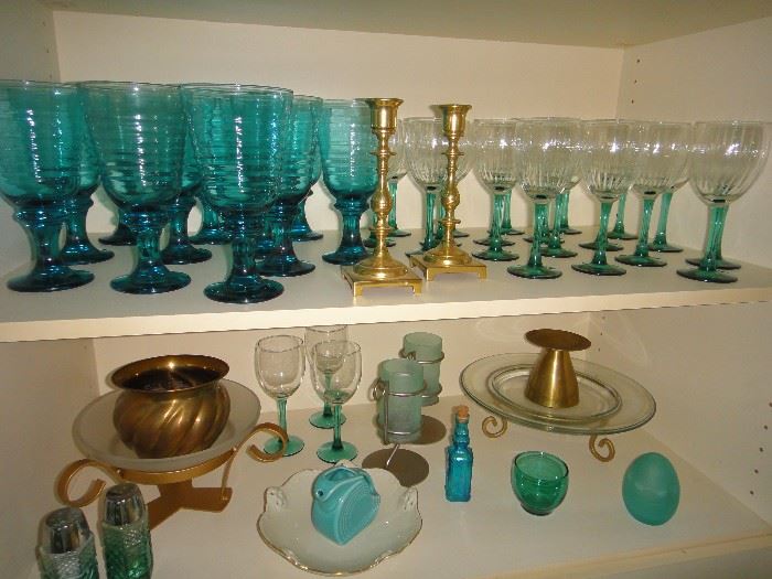 Blue Glassware and stemware 