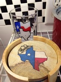 Texas glassses and coasters