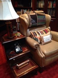 Leather recliner ready for reading