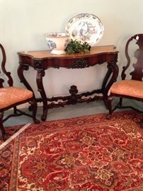 Ornate chairs and entry/sofa table