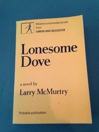 Advance uncorrected proof of Larry McMurtry's "Lonesome Dove"