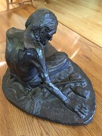 Bob Scriver sculpture casting, #8 "Last Warrior", bronze finish, 1968