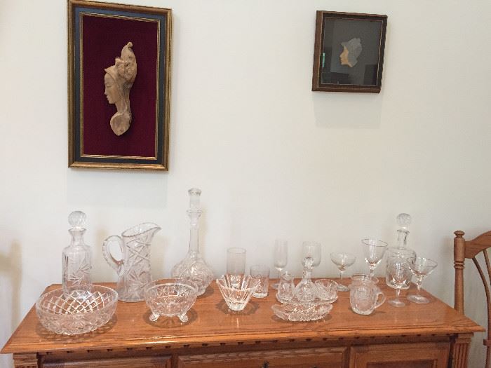 Sample of variety of antique to vintage glassware: cut, leaded, blown, molded, brilliant and more