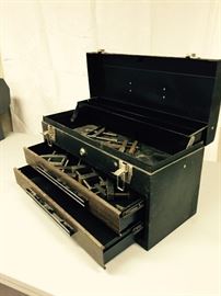 Tool box with clamps
