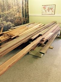 An assortment of lumber - many more smaller pieces for smaller projects