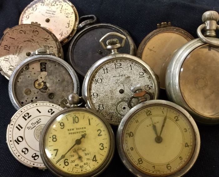 Pocket watches, pedometer, and parts 