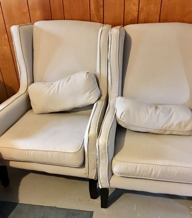 Matching high back upholstered chairs