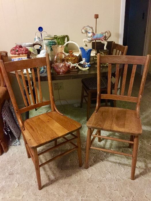 Rustic wood chairs