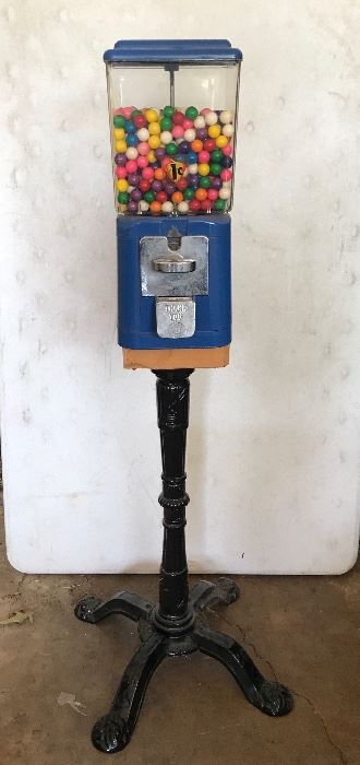 Vintage Coin operated gumball vending machine 