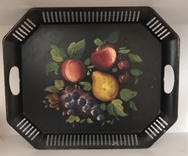 Large painted tray
