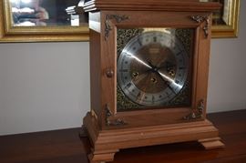 Hamilton Mantel Chime Clock - Whitehall. Precision Imported Movement, 8 Day Keywind, Quarter Hour Westminster Chime, Hour Strike, Solid Walnut Cabinet