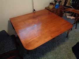 Vintage drop-leaf Tell-City style table, Hard-Rock maple construction, exceptionally high quality construction, built to last.