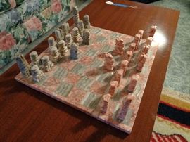 Beautiful marble chess set , comes with all pieces and the original box .