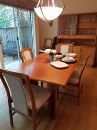 Dining table and cabinet