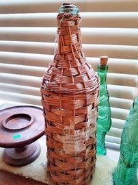 Vintage Wicker-covered Bottle