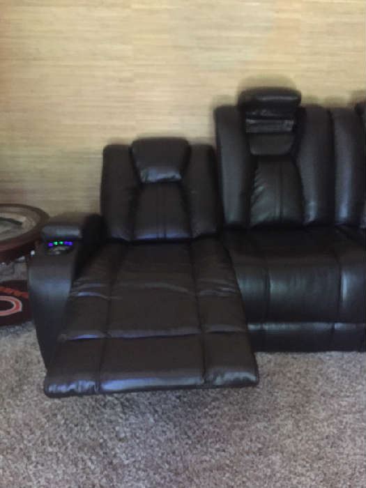 Matrix Power Coffee Reclining Sofa Leather blended 85L x 40 W x 42H $1500 purchased less than a year ago.... BUY IT NOW $700