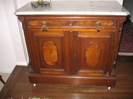 Walnut Washstand with marble top.