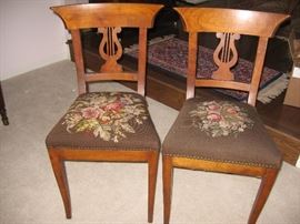 Lyre back chairs (plus 2 additional that need repair)