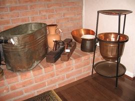 Brass, copper, antique planers.